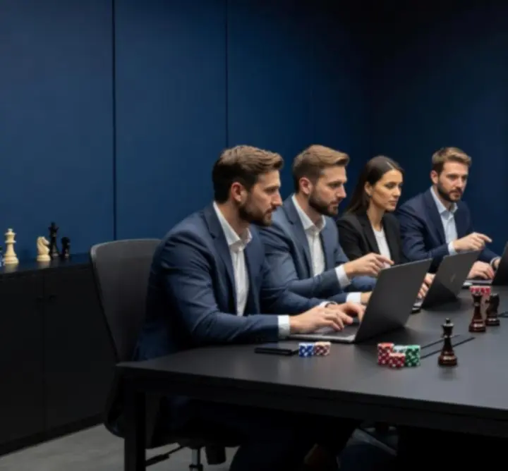 Az EasyNova Ultimate szervezőcsapata online versenyekről egyeztet egy digitális környezetben.